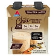thumbnail image 1 of Atkins Iced Protein Shake, Chai Tea Latte flavor, Keto Friendly, 15g of Protein, Caffeinated, 4 Count, 1 of 11