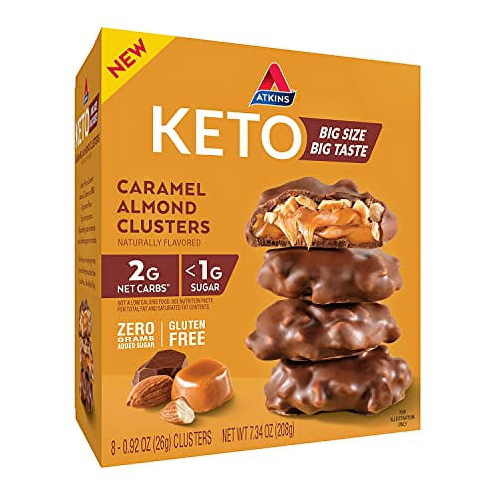 Atkins Keto Caramel Almond Clusters, KetoFriendly, 8 Count