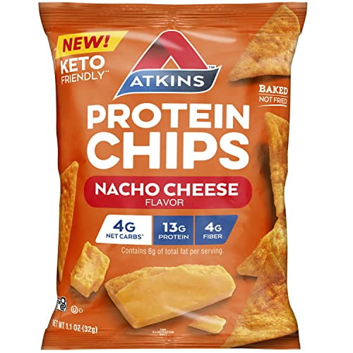 Atkins Nacho Cheese Protein Chips, 4g Net Carbs, 13g Protein, Gluten