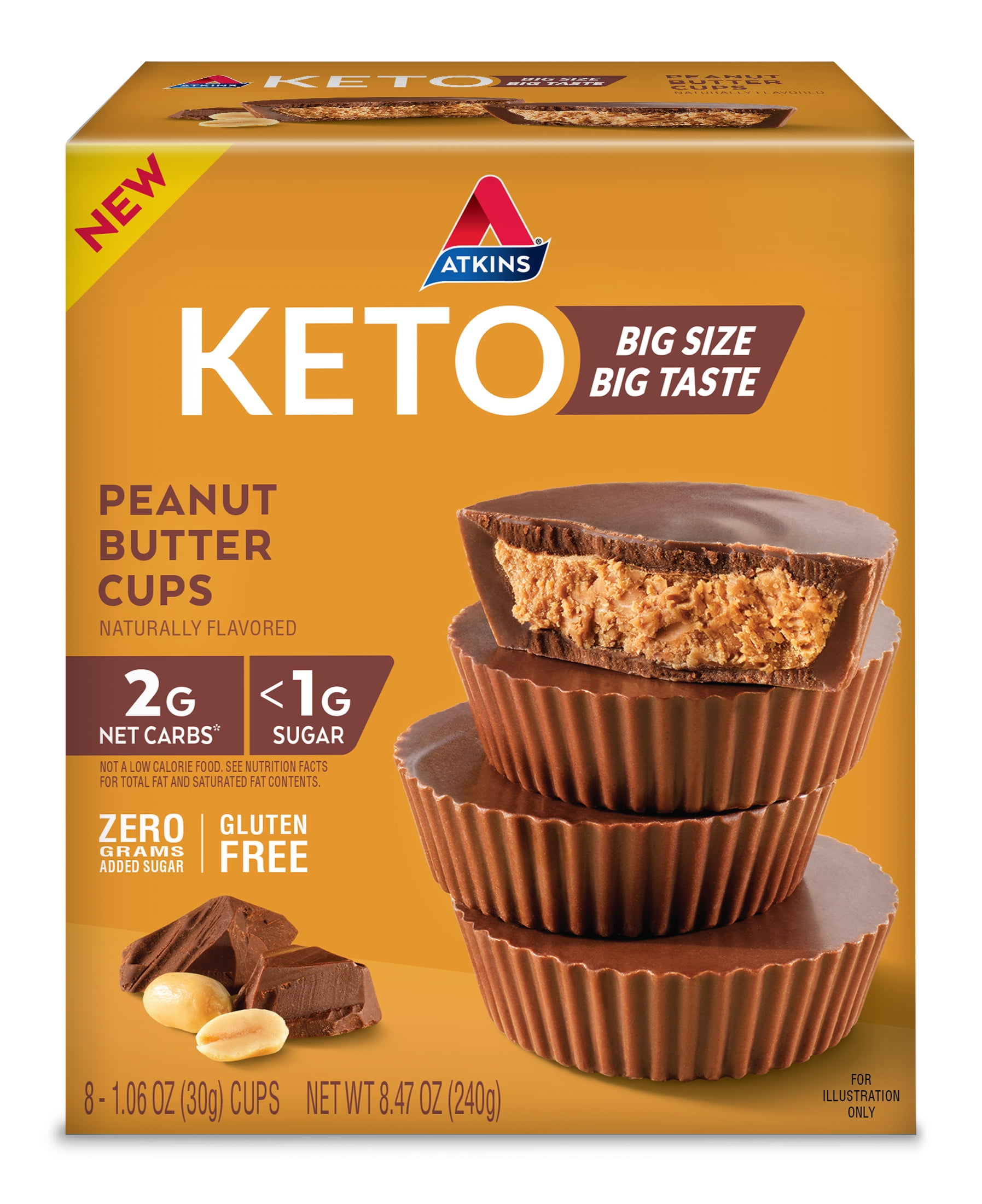 Atkins Peanut Butter Cups, 1.06 oz, 8 Ct