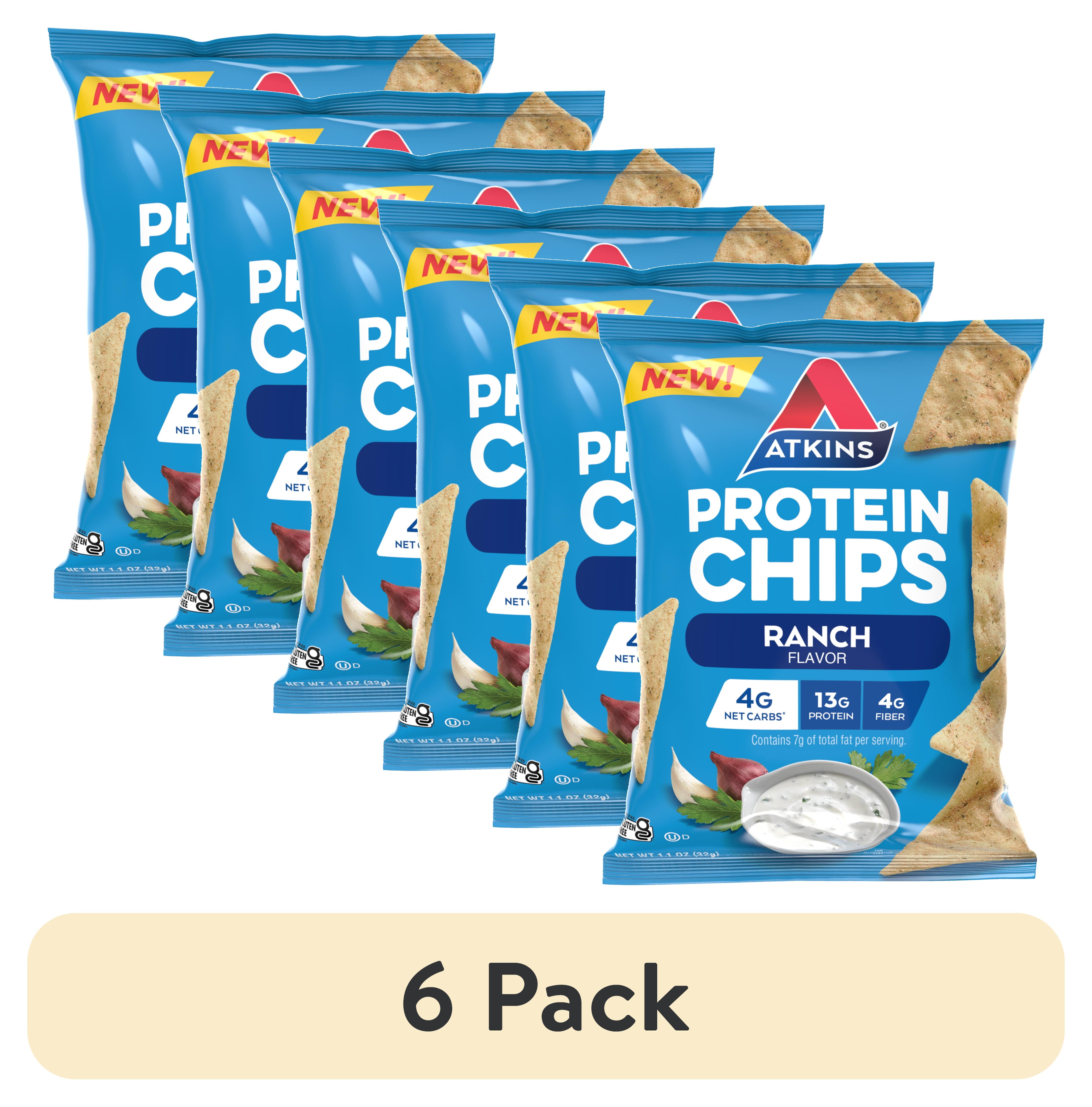 (6 pack) Atkins Protein Chips, Keto Friendly, Baked Not Fried, Ranch, 1