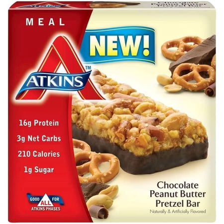 Atkins Protein Meal Bar, Chocolate Peanut Butter Pretzel, 5 Count