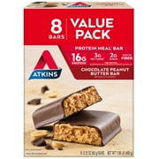 Atkins Protein-Rich Meal Bar, Chocolate Peanut Butter, Keto Friendly, 8 Count