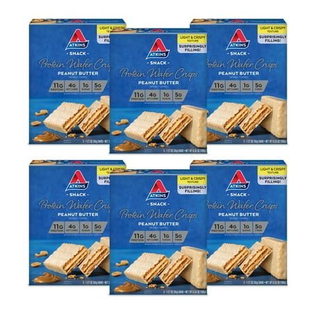 Atkins Protein Wafer Crisps, Peanut Butter, Keto Friendly, 30 Count