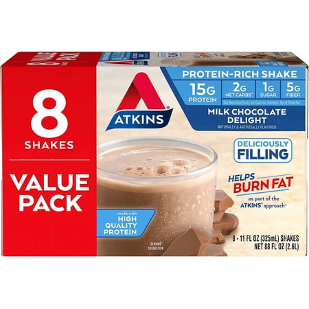 Atkins RTD Shake Milk Chocolate Delight -- 8 Shakes