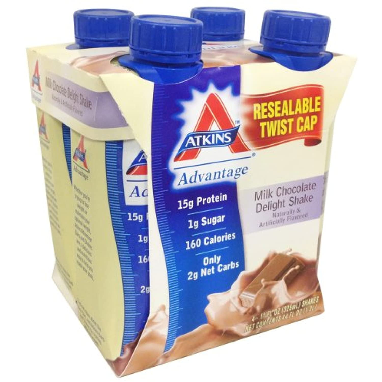Atkins Ready To Drink Shake, Milk Chocolate, 4/11 Oz (Pack Of 3