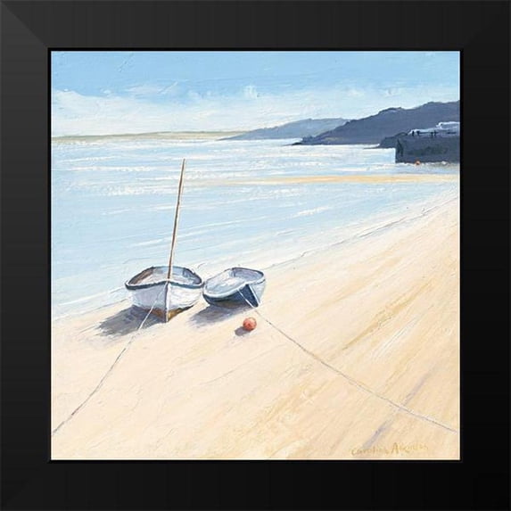 Atkinson, Caroline 12x12 Black Modern Framed Museum Art Print Titled - Waiting for the Tide