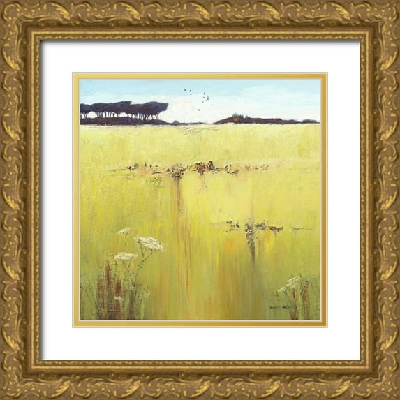 Atkinson, Caroline 12x12 Gold Ornate Wood Framed with Double Matting Museum Art Print Titled - Cornish Meadow
