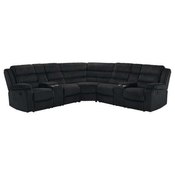 Atkinson Upholstered Reclining Sectional Sofa Black