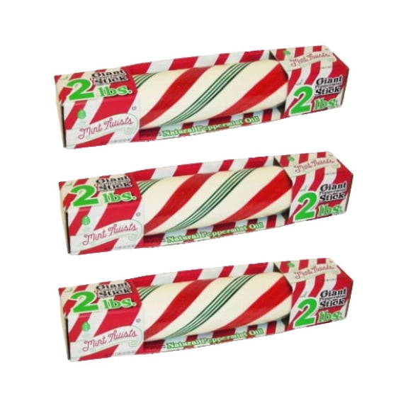 Atkinson's Mint Twists Giant Peppermint Stick 2 LB Stick - Pack of 1, 2 or 3