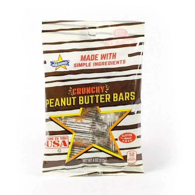 Atkinsons (1) bag Crunchy Peanut Butter Bars Candy Gluten Free, Vegan