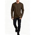 thumbnail image 1 of Atkumj Crew Neck T Shirt for Men Fashion Thumb Hole Long Sleeve Drop Shoulder Sleeves Pullover T Shirt Comfortable Plain Mens Full Tops S, 1 of 7