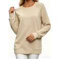 thumbnail image 1 of Atkumj Crewneck Sweatshirt Women Fashion Cable Knit Long Raglan Sleeve Pullover Sweatshirt Casual Loose Solid Color Sweaters for Women S, 1 of 7