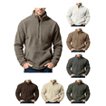 thumbnail image 1 of Atkumj Fleece Quarter Zip Pullover Men with Kangaroo Pocket Warm Comfortable Solid Color Sweatshirts Casual Stand Collar Long Sleeve Sweatshirt S, 1 of 10