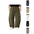 thumbnail image 1 of Atkumj Linen Pants Men with Pockets Fashion Elastic Waist Drawstring Pants Casual Solid Color Straight Leg Men Trousers Pants for Daily Wear S, 1 of 9