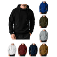 thumbnail image 1 of Atkumj Men's Pullover Hoodies with Zip Front Kangaroo Pocket Casual Solid Color Long Sleeve Hooded Sweatshirts S, 1 of 9