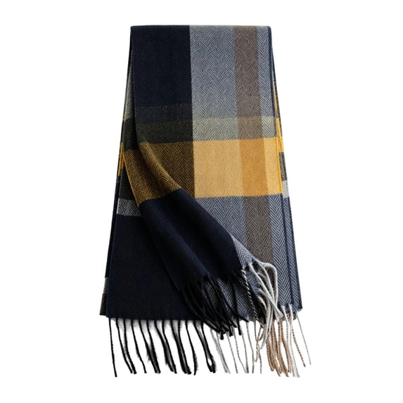 Atkumj Men's Scarf Trendy Warm Cozy Tassels Winter Scarf for Cold Weather