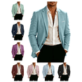 thumbnail image 1 of Atkumj Notch Lapel Blazer for Men Business Formal Solid Color Single Button Blazer Jacket Long Sleeve Casual Suit Jackets with Pockets L, 1 of 10
