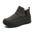 thumbnail image 1 of Atkumj Winter Snow Boots for Women Soft Fleece Lined Ankle Snow Boots Womens Solid Color Round Toe Flat Warm Boots for Daily Wear 35, 1 of 3