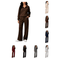 thumbnail image 1 of Atkumj Womens 2 Piece Sweatsuits Sets Stylish Half Zip Stand Collar Sweatshirts and Drawstring Straight Leg Sweatpants Tracksuit Set Casual Solid Color Fall Sets for Women with Pockets S, 1 of 5