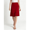 thumbnail image 1 of Atkumj Womens Slip Skirt Fashion Lace Trim Hem Knee Length Skirt for Women Comfortable Elastic Waist Solid Color Casual Skirt S, 1 of 7