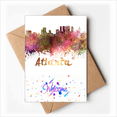 thumbnail image 1 of Atlanta America City Watercolor Welcome Back Greeting Cards Envelopes Blank, 1 of 4