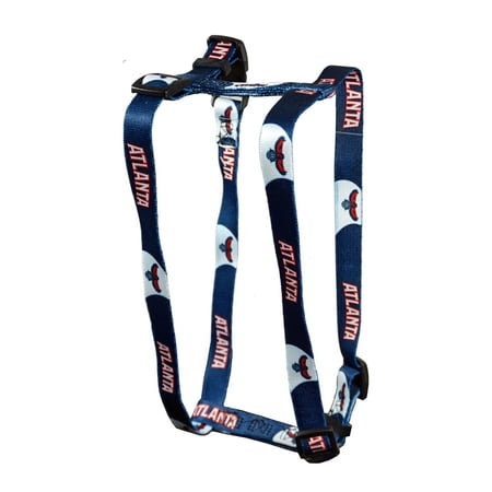 Atlanta Basketball Hawks Large 1 Inch wide Adjustable Dog Harness - 20" - 30"