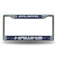 thumbnail image 1 of Atlanta Basketball Hawks Standard Size Chrome License Plate Frame - It Sparkles! - Let's Go!, 1 of 5