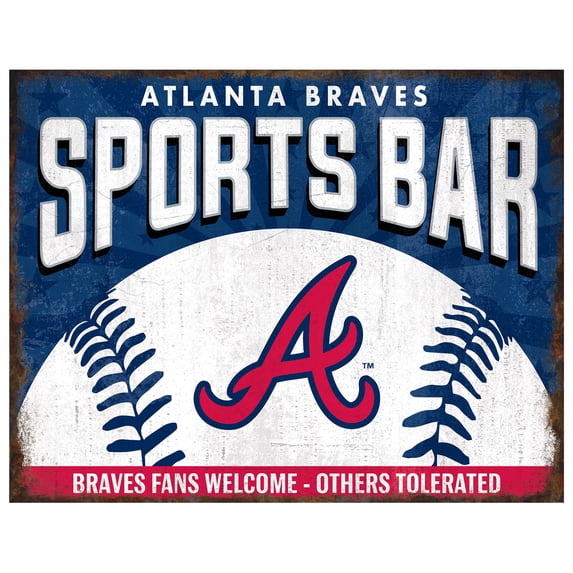 Atlanta Braves 12" x 8" Sports Bar Metal Sign