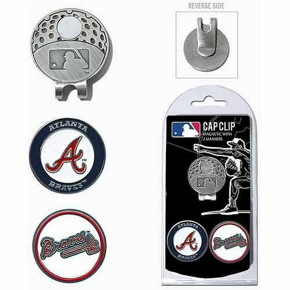 Team Golf MLB ATLANTA BRAVES Cap Clip With 2 Golf Ball Markers
