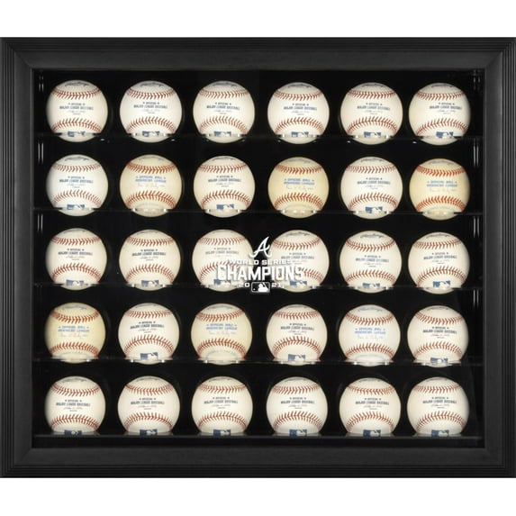 Atlanta Braves 2021 MLB World Series Champions Black Framed Logo 30-Baseball Display Case
