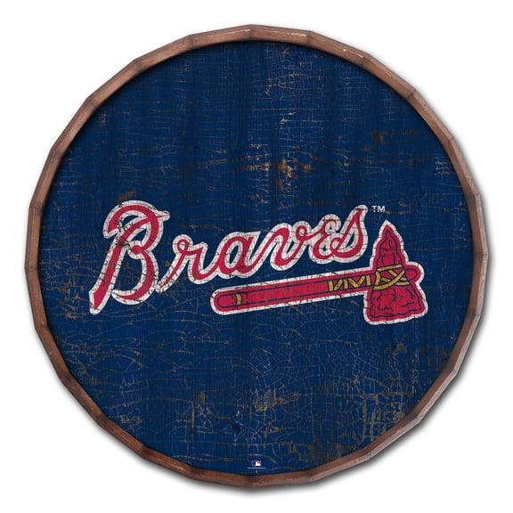 Atlanta Braves 24" Cracked Color Barrel Top Sign