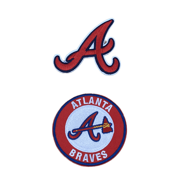 Atlanta Braves 3" Iron-On Embroidered Patch Set Of 2