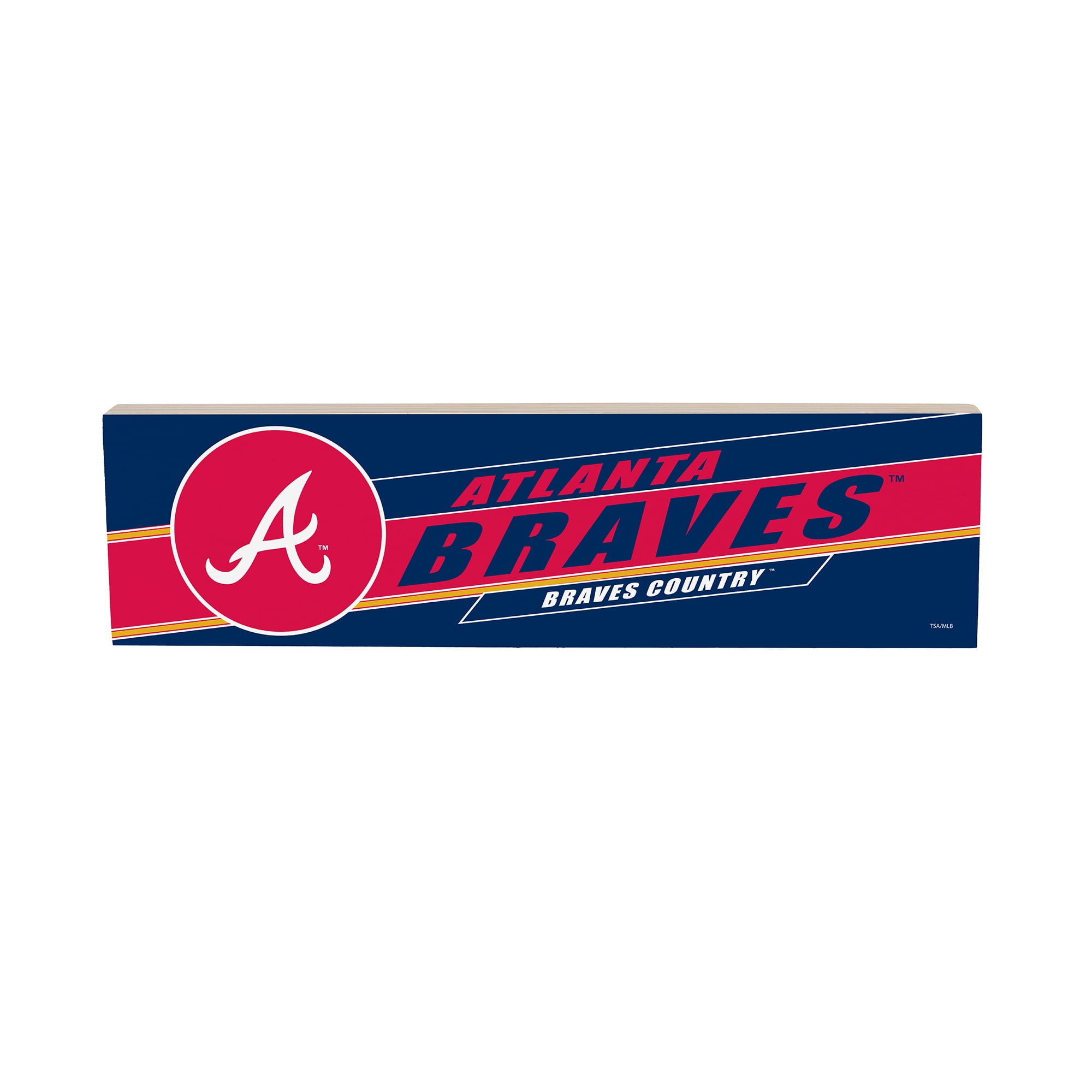 Atlanta Braves 5" x 18" Shadow Logo Wood Mantle Sign - Walmart.com