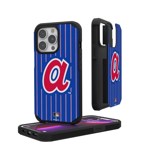 Atlanta Braves Alternate Logo iPhone Pinstripe Cooperstown Design Rugged Case