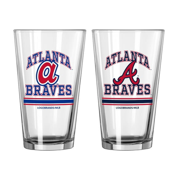 Atlanta Braves Current and Throwback 16oz Pint Glass 2pk