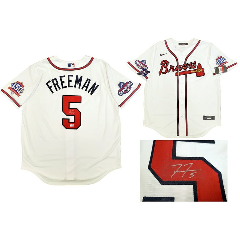 Atlanta Braves Freddie Freeman Autographed White Nike Jersey World