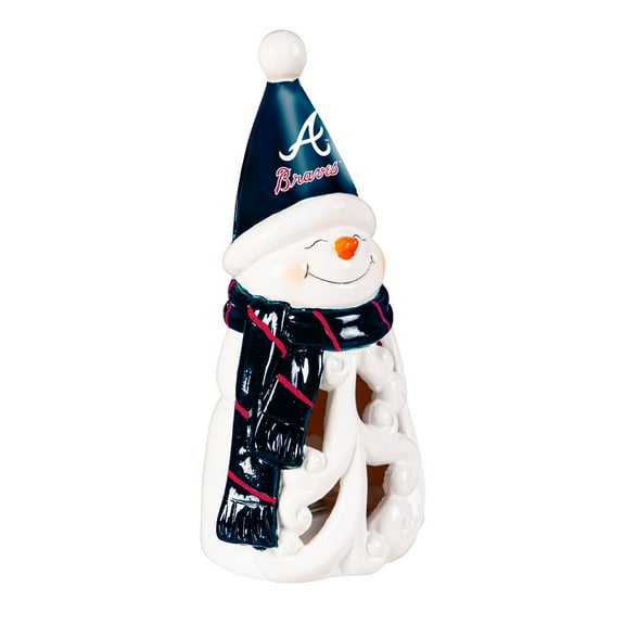 Atlanta Braves LED 8" Snowman Lit Garden Statue