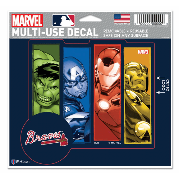 Atlanta Braves MARVEL MULTI-USE DECAL 5" x 6"