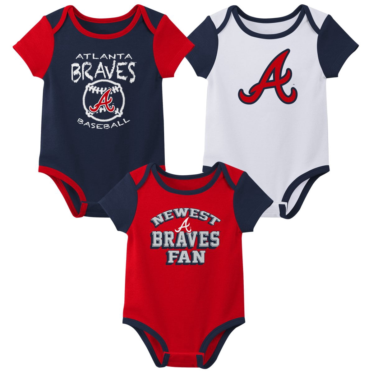 Atlanta Braves MLB Infant 3Pack Onesies