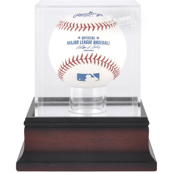 Atlanta Braves Mahogany Baseball Logo Display Case