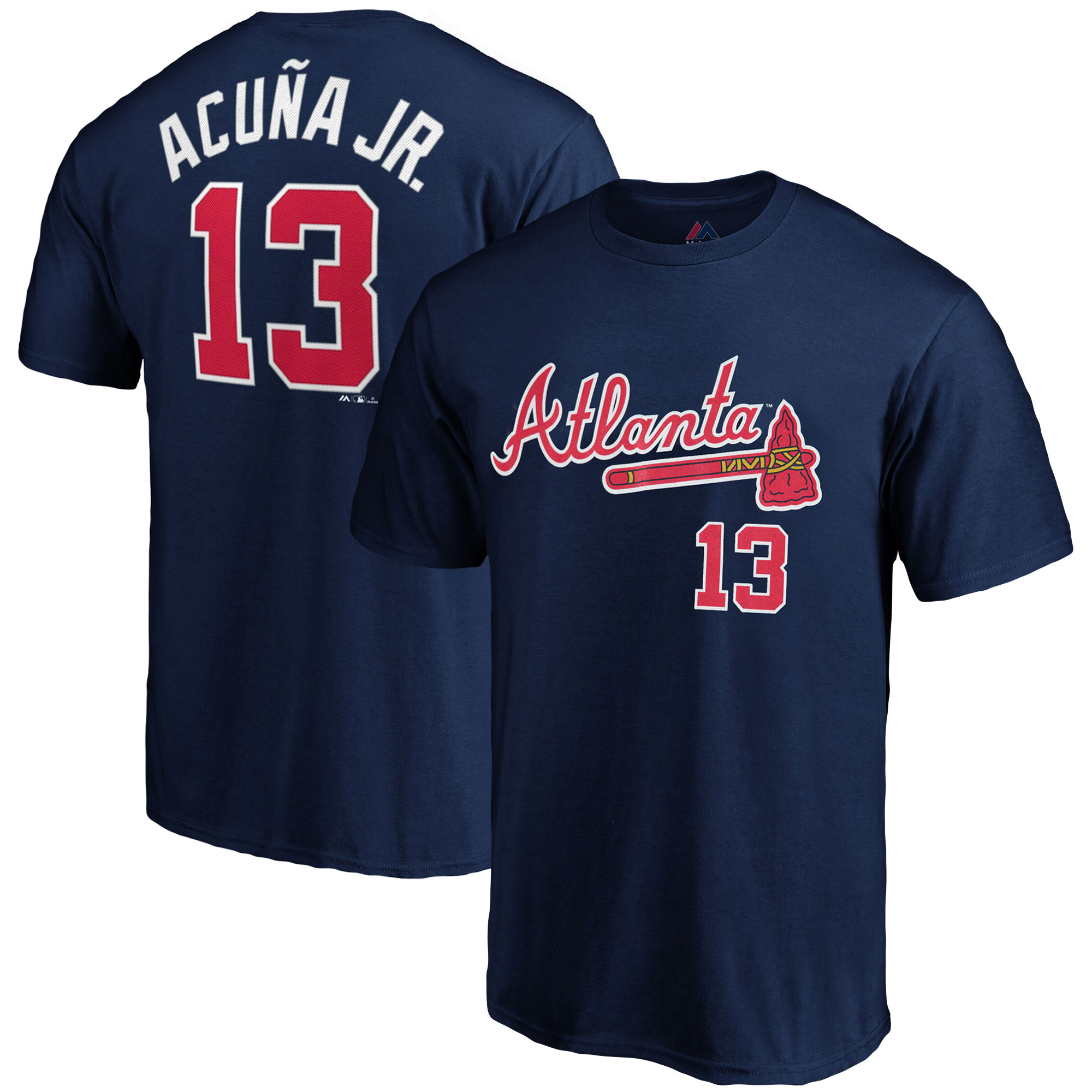 Atlanta Braves R Acuna Jr - MLB Player Men's Short Sleeve Crew Neck T-Shirt - image 1 of 3