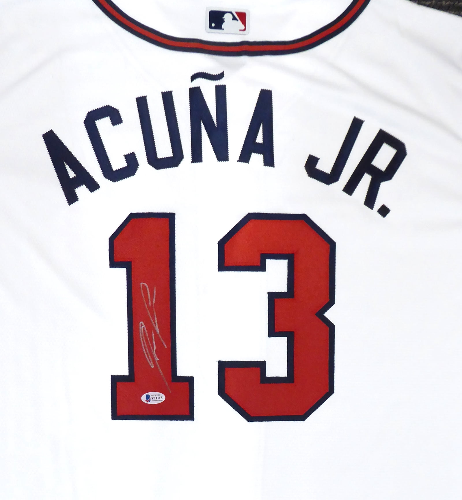 Acuna Nike Youth Medium Ronald Acuna Jr #13 Atlanta Braves Red