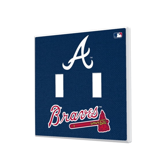 Atlanta Braves Solid Design Double Toggle Light Switch Plate