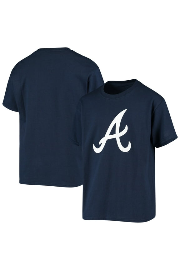 Youth Stitches Navy Atlanta Braves Team Logo T-Shirt