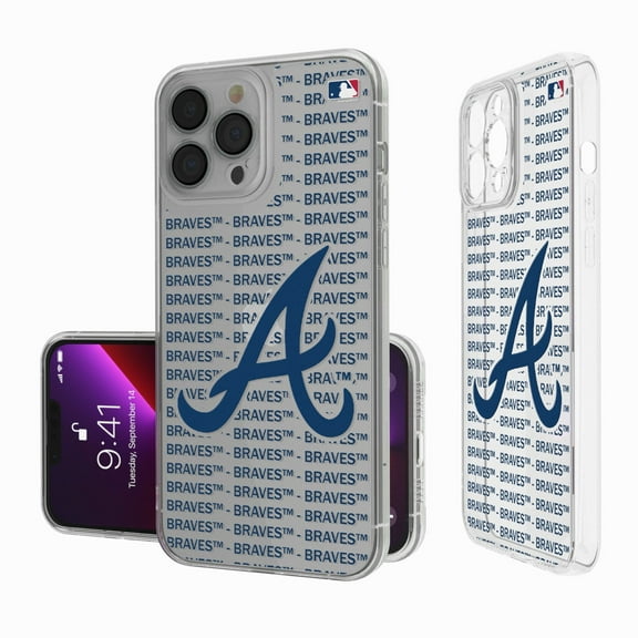 Atlanta Braves Text Backdrop Clear iPhone Case