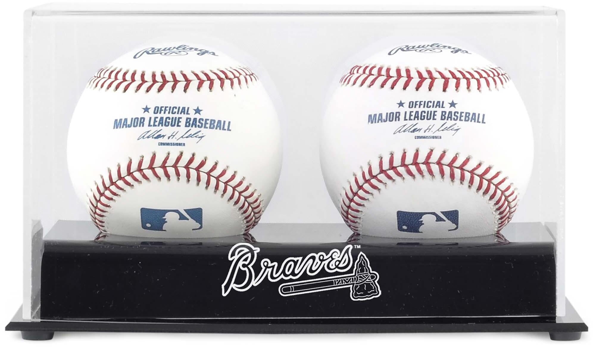 Atlanta Braves Two Baseball Cube Logo Display Case
