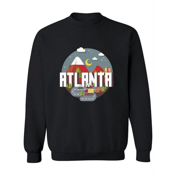 Atlanta Cartoon Highways Night Sweatshirt Women -Image by Shutterstock, Female 5X-Large