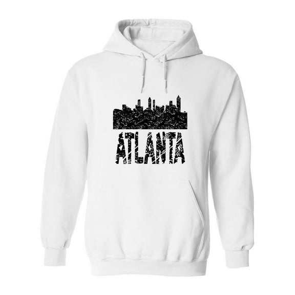 Atlanta City Black Cityscape Hoodie Men -Image by Shutterstock, Male Large