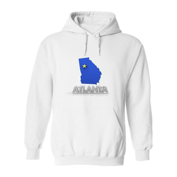 Atlanta City Map Hoodie Men -Image by Shutterstock, Male x-Large